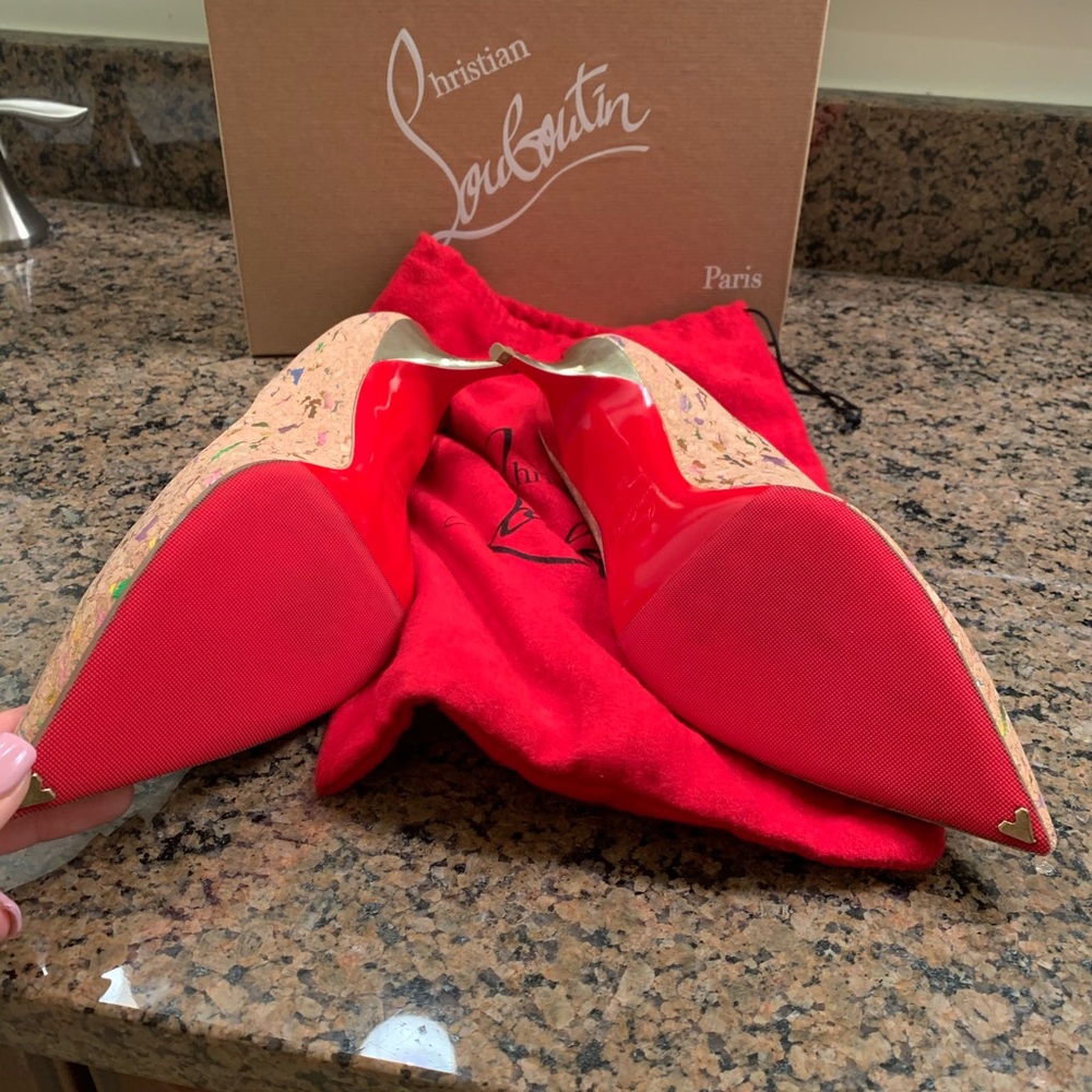 NWT Christian Louboutin Pigalle Follies Cork 55mm